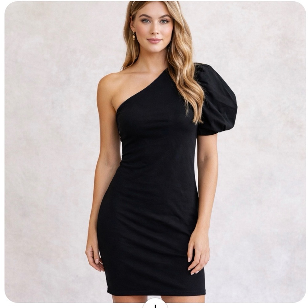 Sanctuary Black One-Shoulder Dress